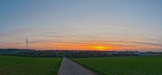 Sonnenuntergang über Ulm Lehr
